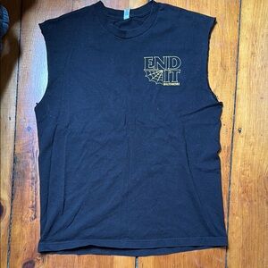Black Sleeveless END IT band shirt